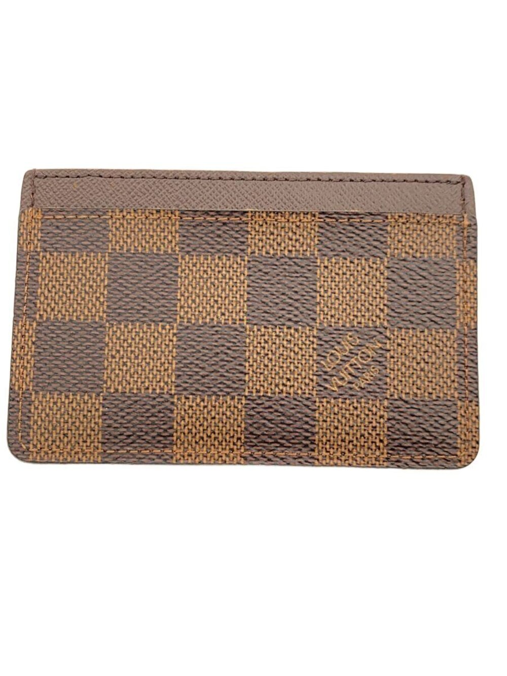 LOUIS VUITTON Porte Wallet Cartes Damier Ebene Brown